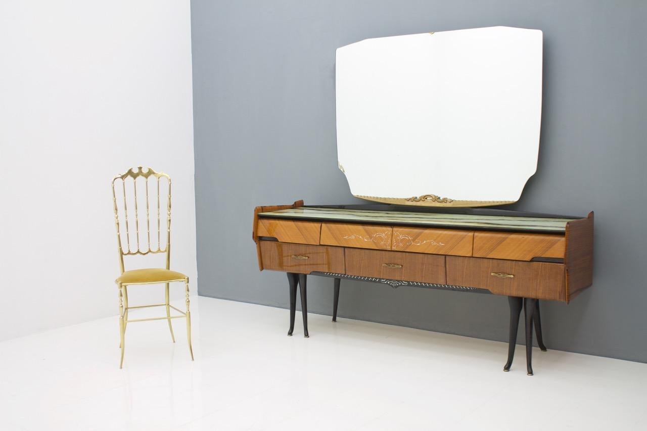 Italian Dressing Sideboard Vanity with Mirror and Horse Legs, 1959 2