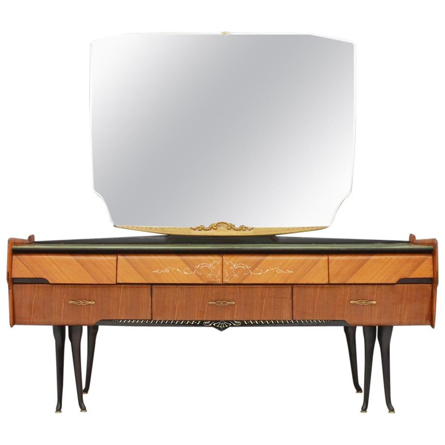Italian Dressing Sideboard Vanity with Mirror and Horse Legs, 1959