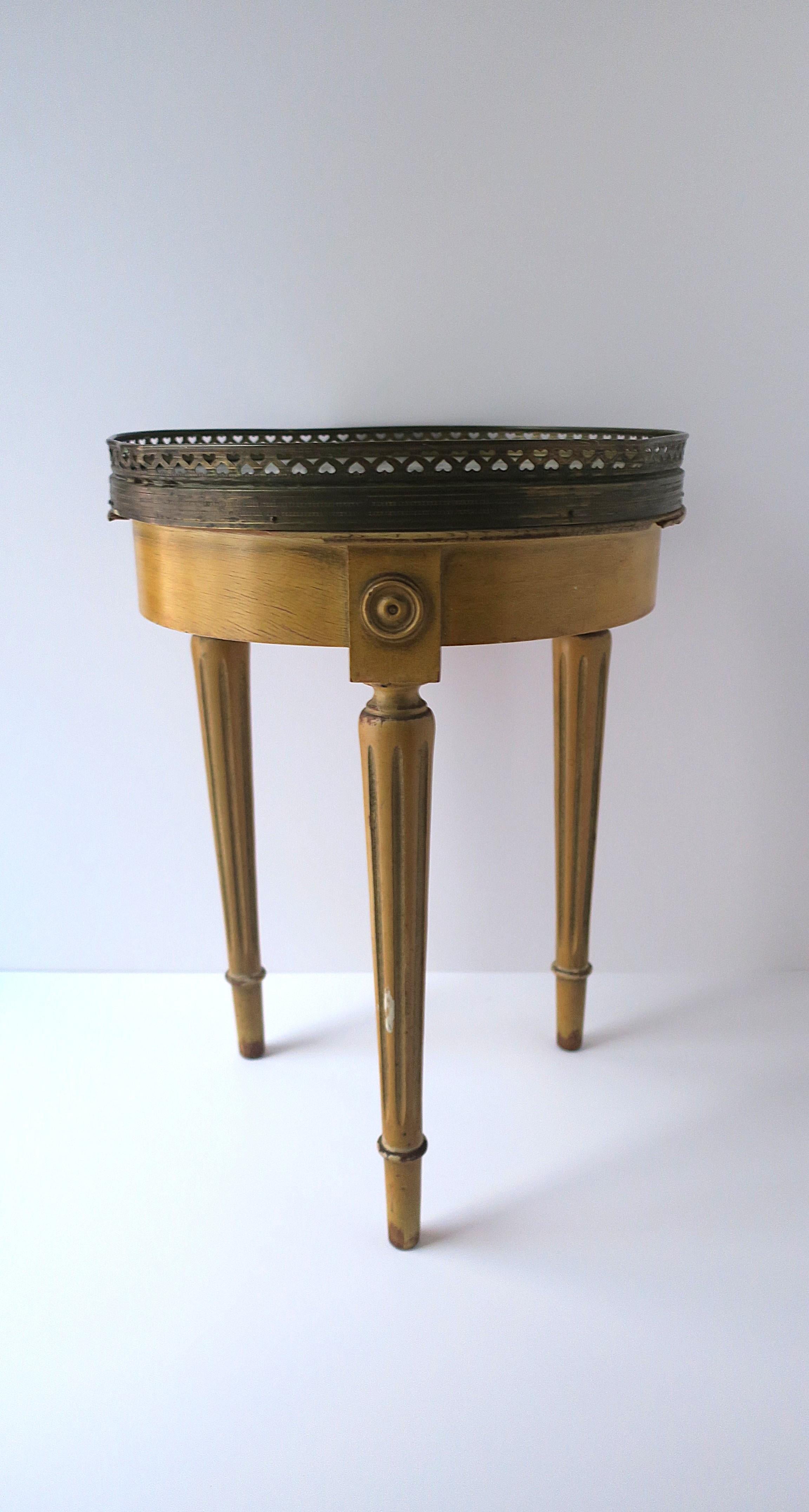 Brass Italian Drinks Table Marble Top Neoclassical Style For Sale