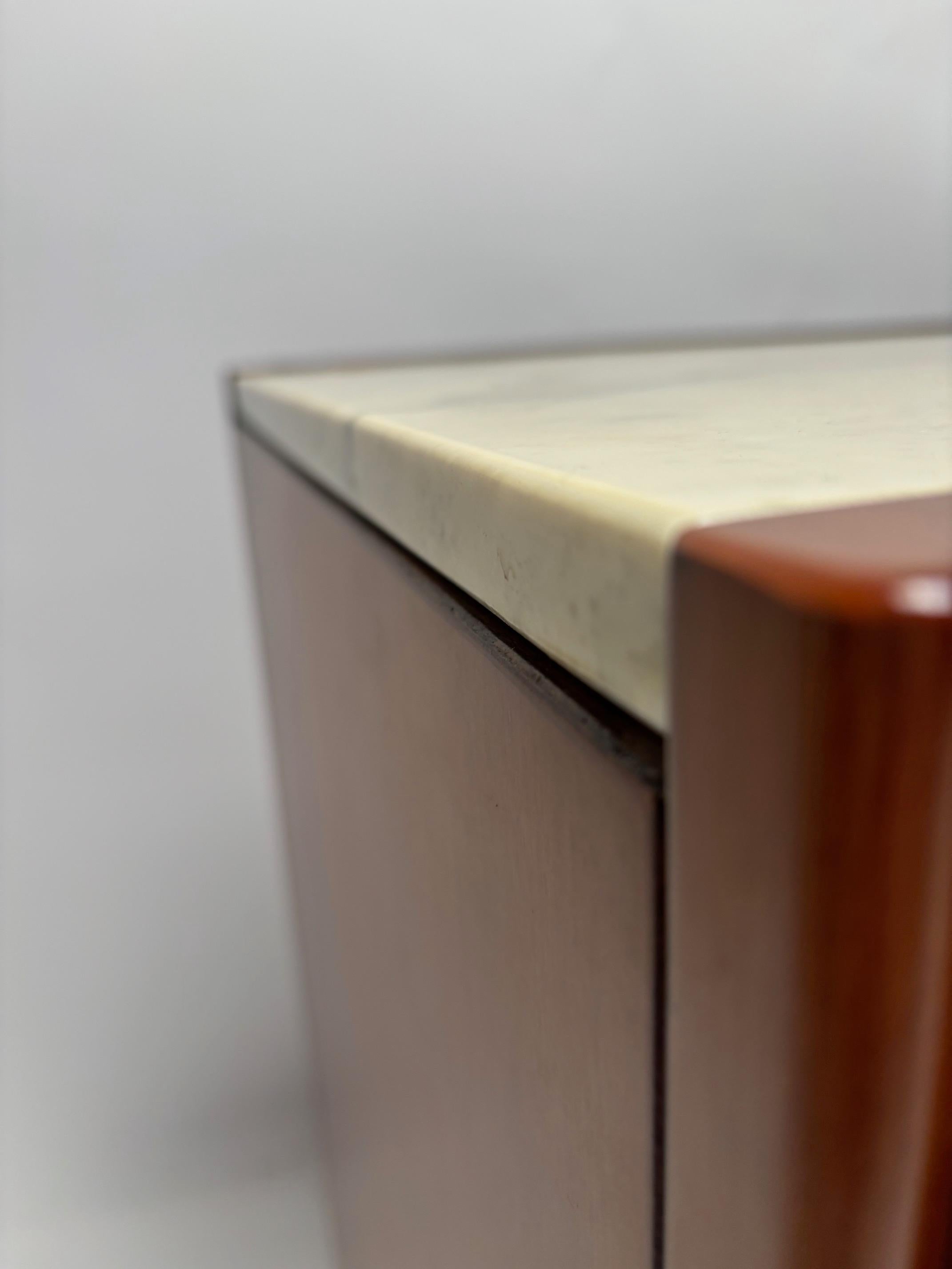 Italian Dry Bar by Angelo Mangiarotti for Molteni in Wood and Marble, 1960s For Sale 1