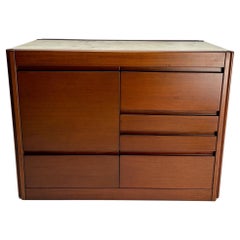 Bar italien par Angelo Mangiarotti pour Molteni en bois et marbre, années 1960
