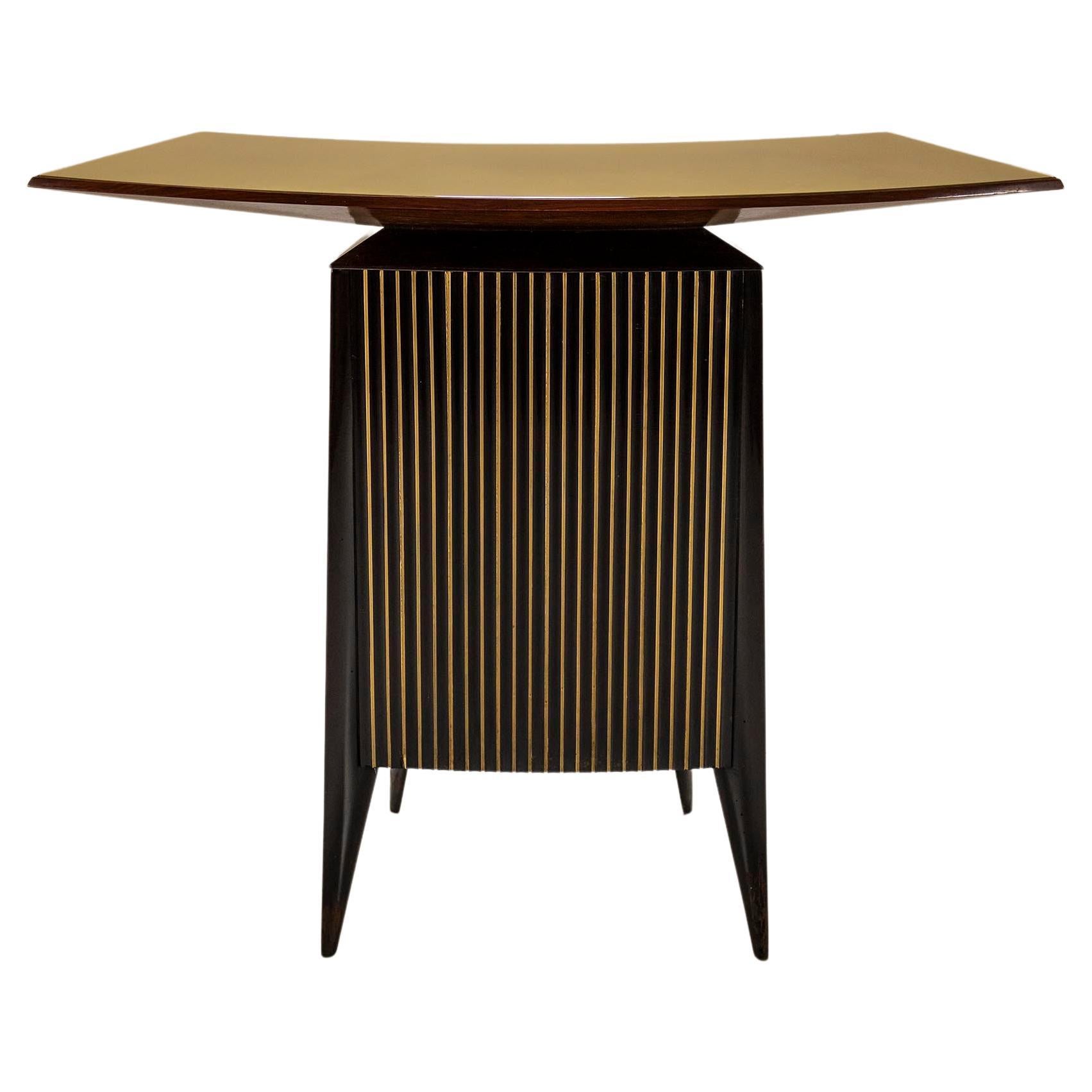 Italian Dry Bar- Console in Wood and Glass for Cappelletti Camagni e Porro