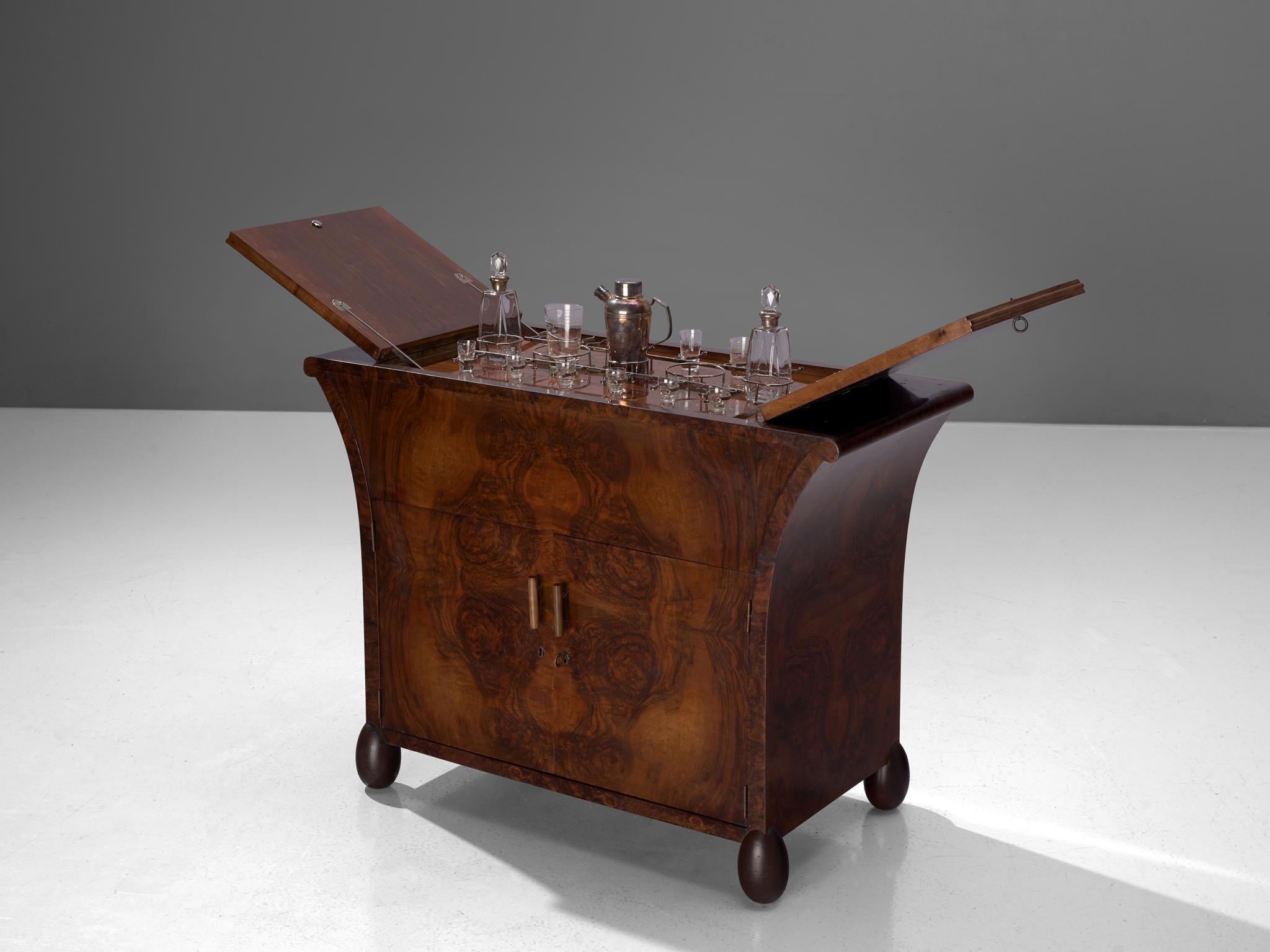 Mid-20th Century Italian Dry Bar in Burl Wood by Enrico Premoli