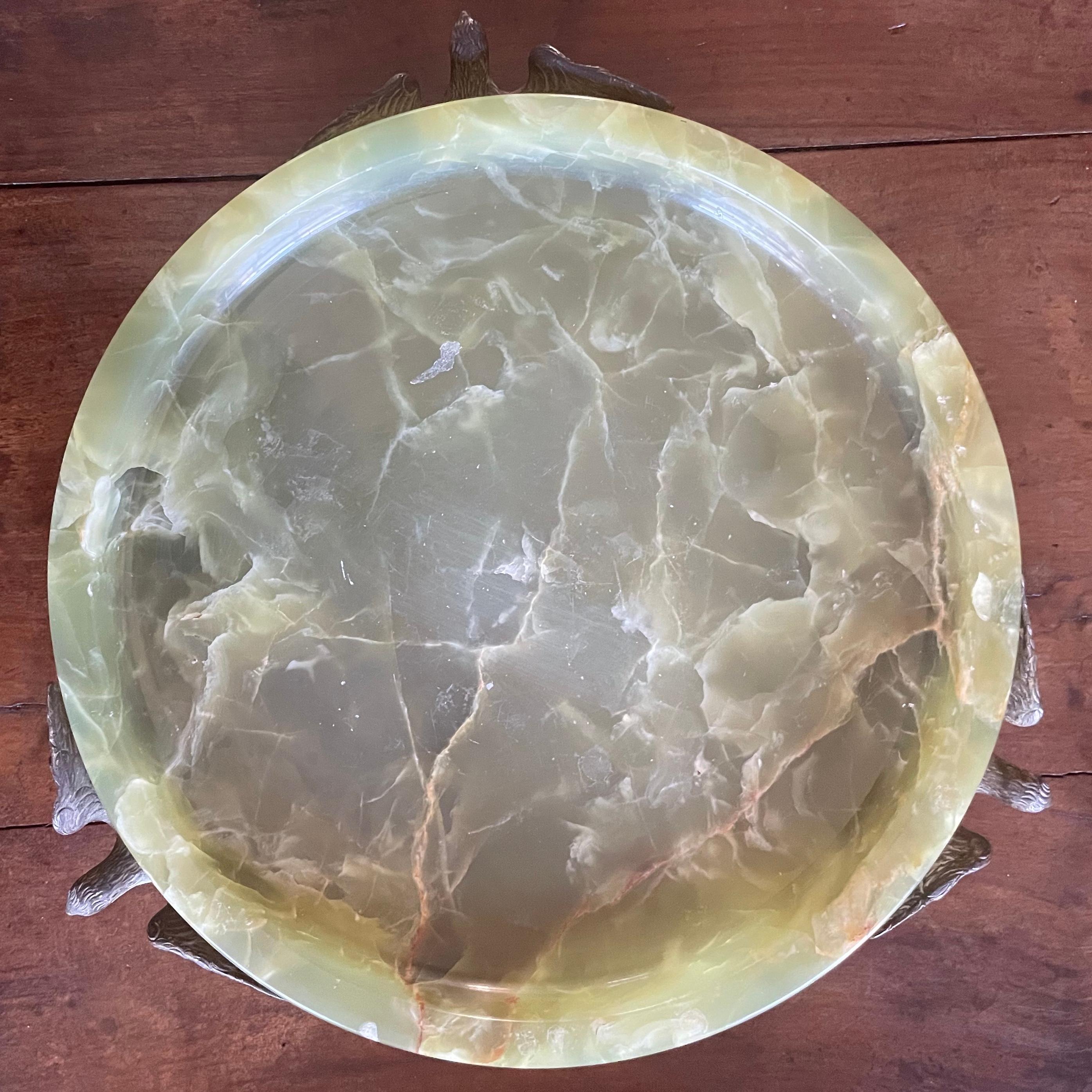 Italian Eagle Green Onyx Vide Poche In Good Condition In New York, NY