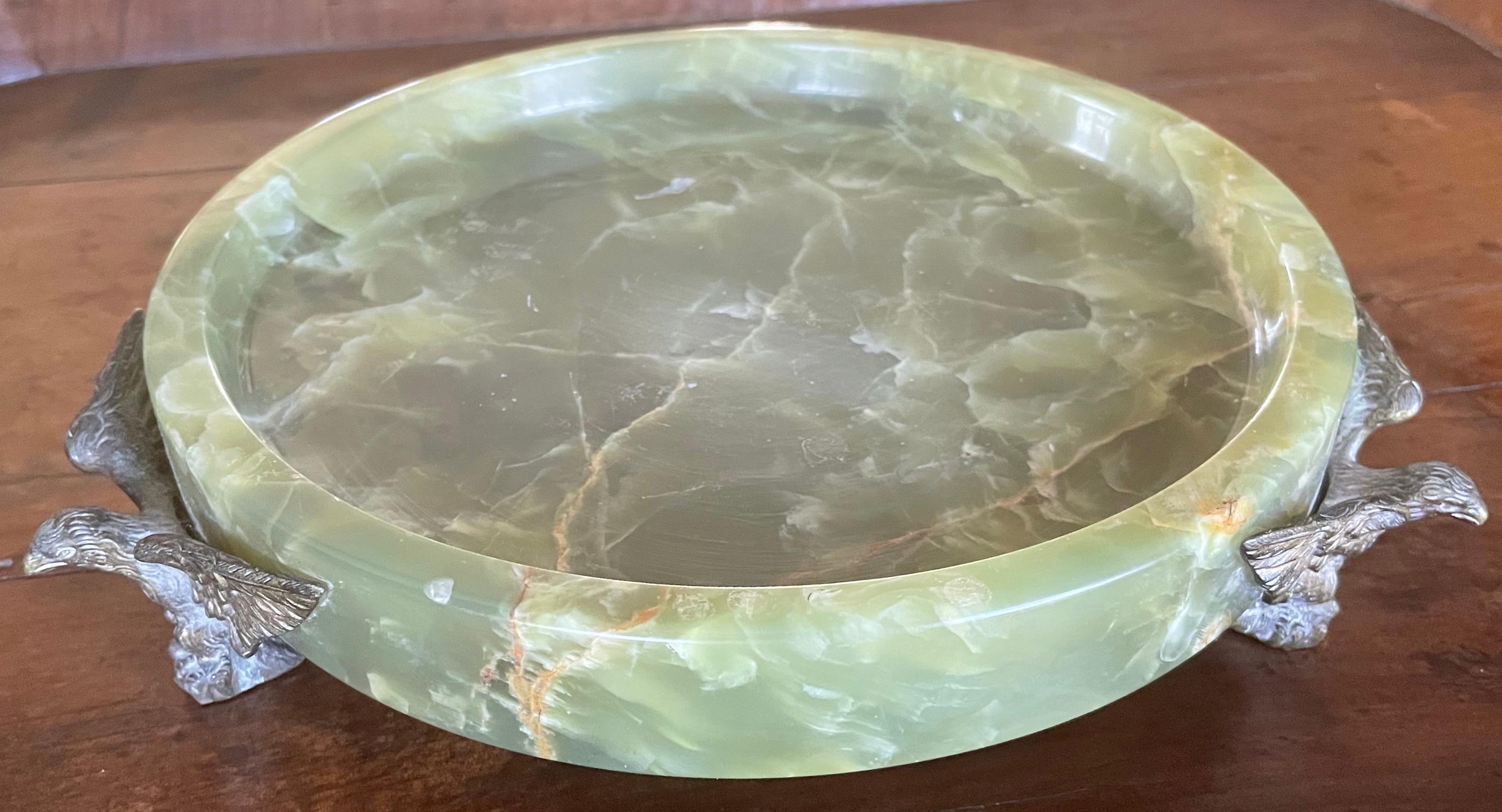 Metal Italian Eagle Green Onyx Vide Poche