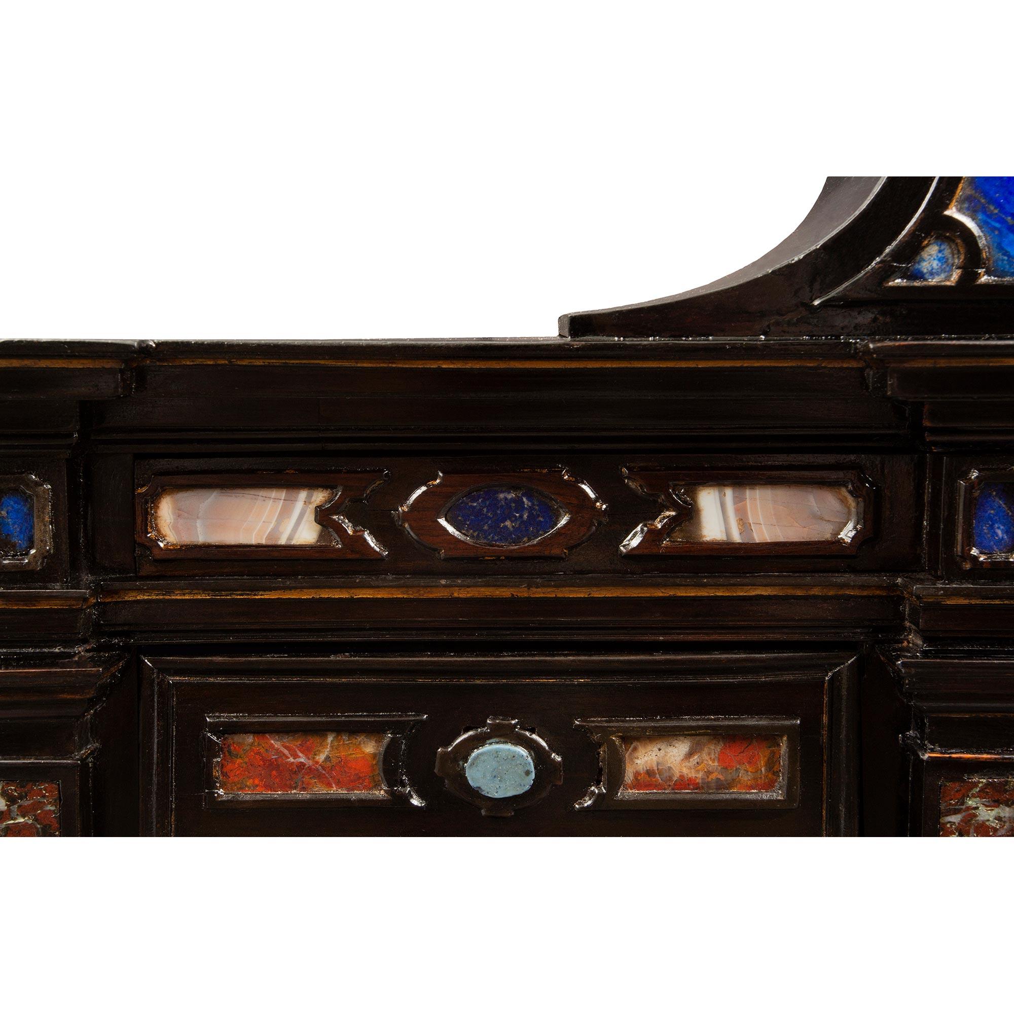 Marble Italian Early 18th Century Baroque Period Inlaid Specimen Cabinet For Sale