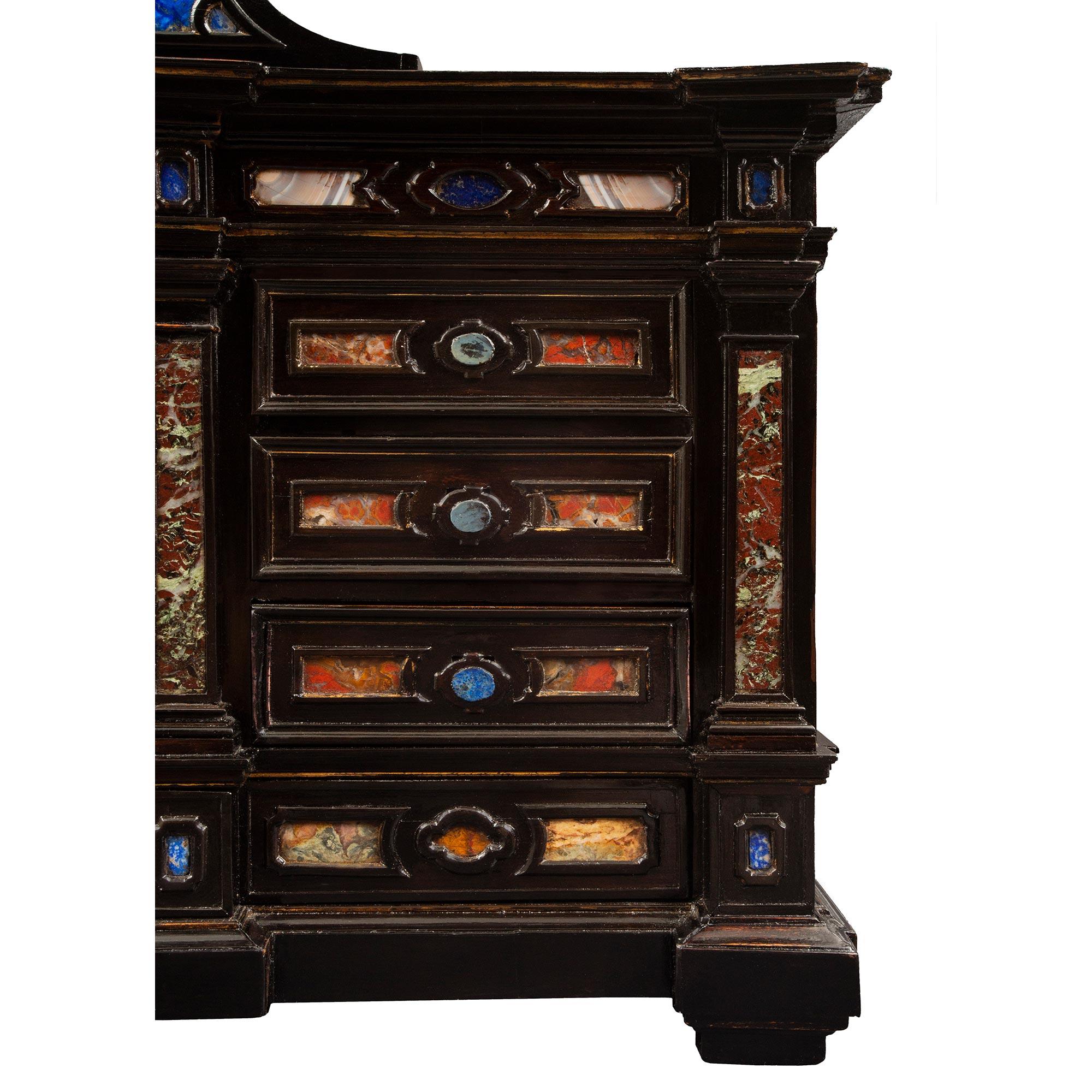 Italian Early 18th Century Baroque Period Inlaid Specimen Cabinet For Sale 1