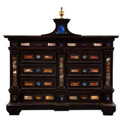 Italian Early 18th Century Baroque Period Inlaid Specimen Cabinet