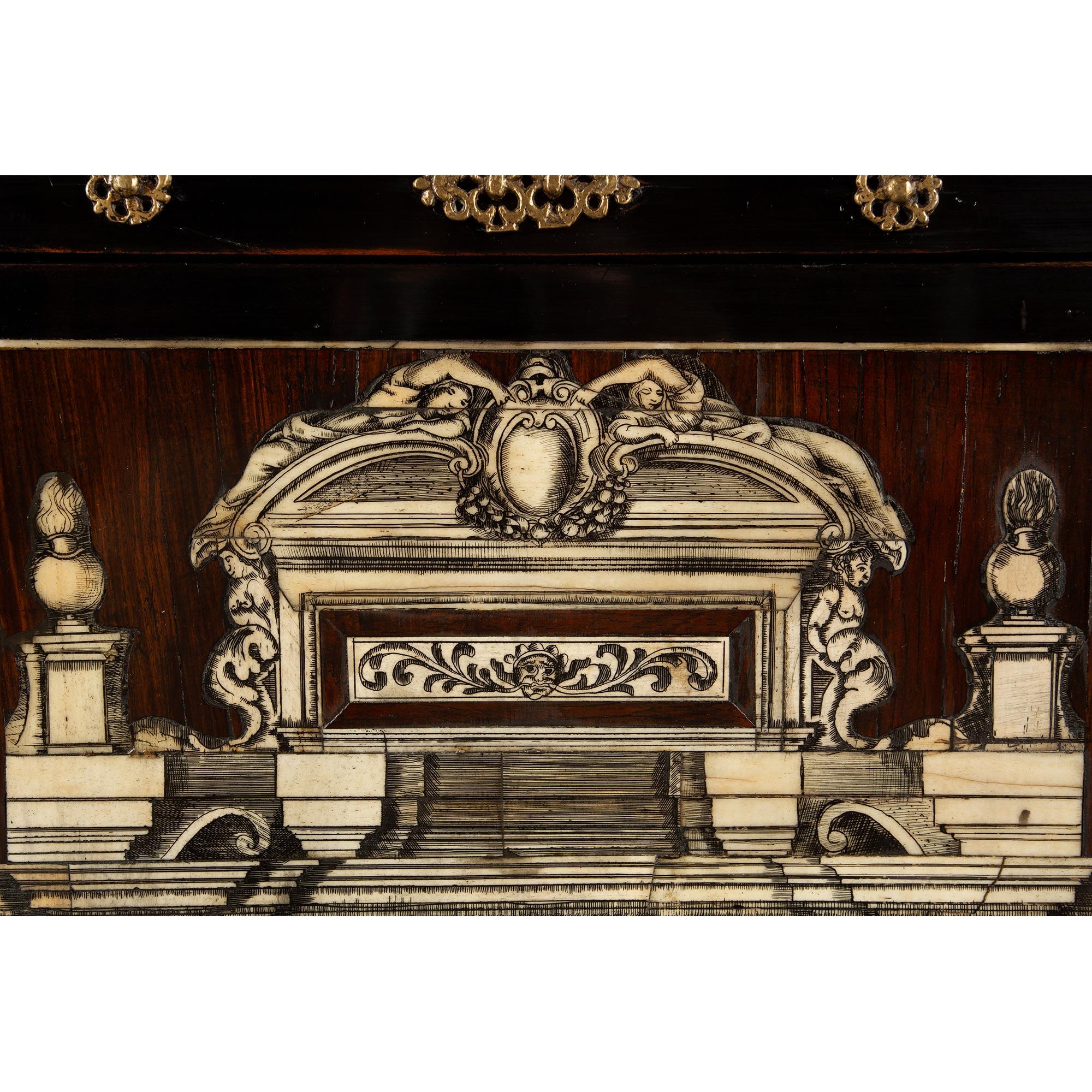 Italian Early 18th Century Baroque Period Ten-Drawer, One Door Specimen Cabinet For Sale 6