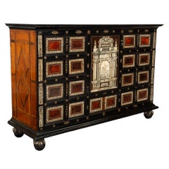 Italian Early 18th Century Baroque Period Ten-Drawer, One Door Specimen Cabinet