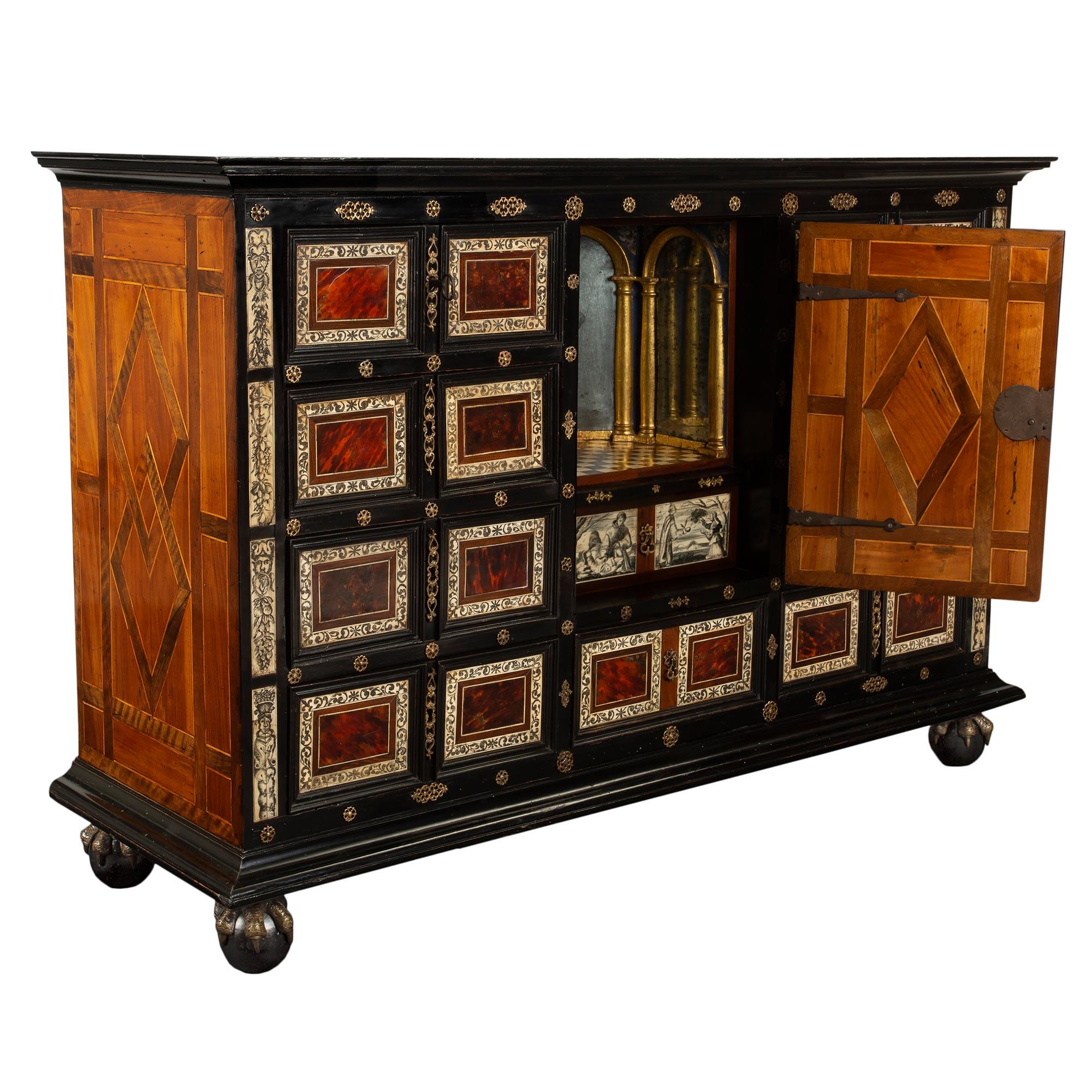 Bone Italian Early 18th Century Baroque Period Ten-Drawer, One Door Specimen Cabinet For Sale