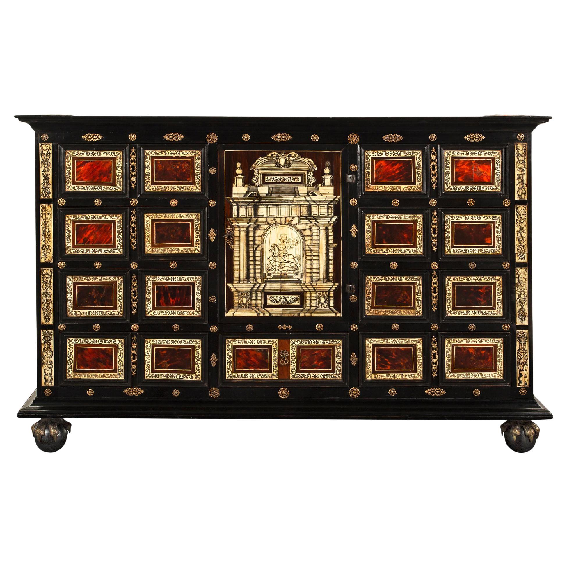 Italian Early 18th Century Baroque Period Ten-Drawer, One Door Specimen Cabinet