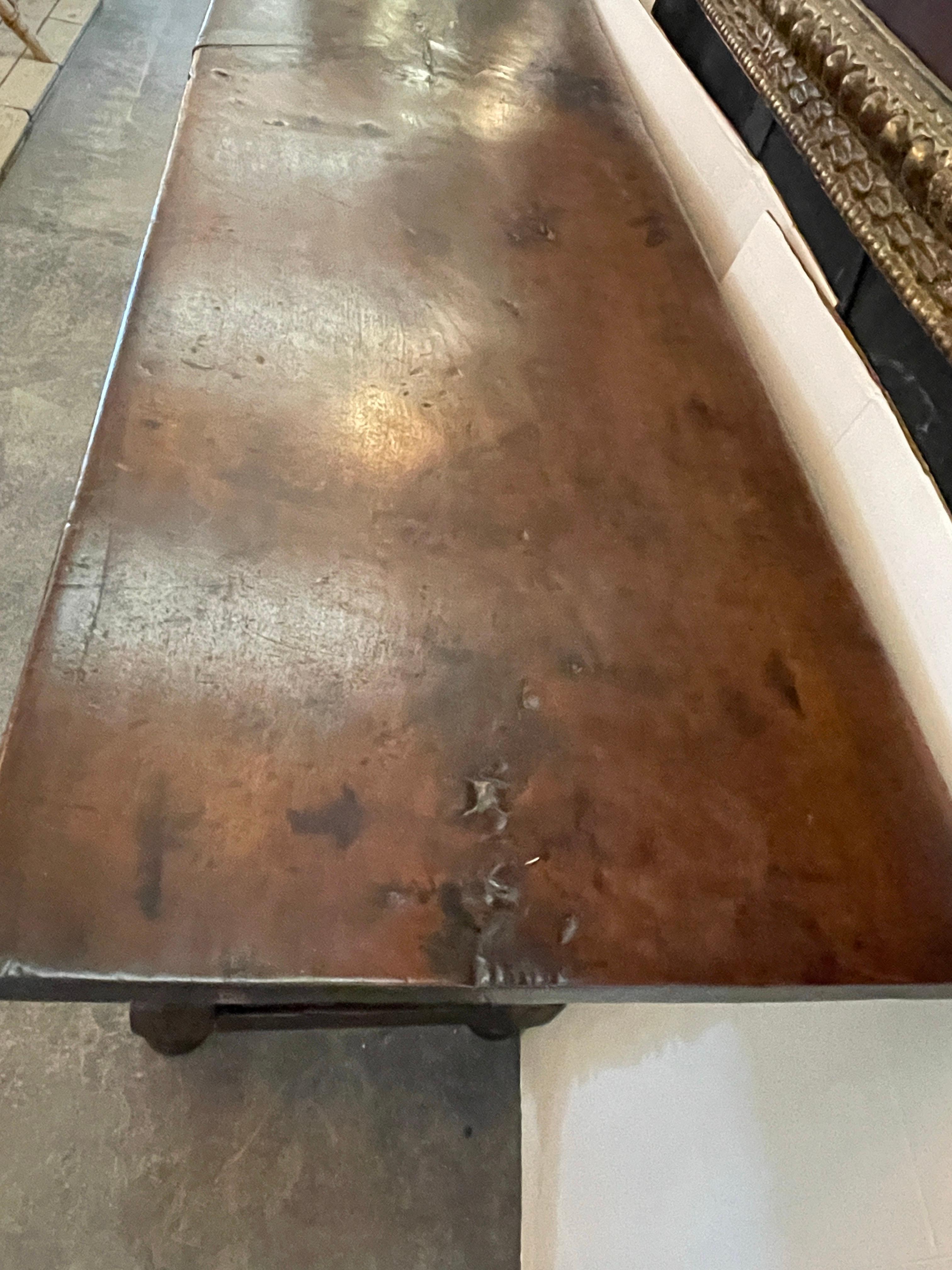 Italian Early 18th Century Carved Walnut Two Drawer Console Table For Sale 5