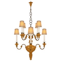 Italian Early 18th Century Giltwood and Wrought Iron Chandelier