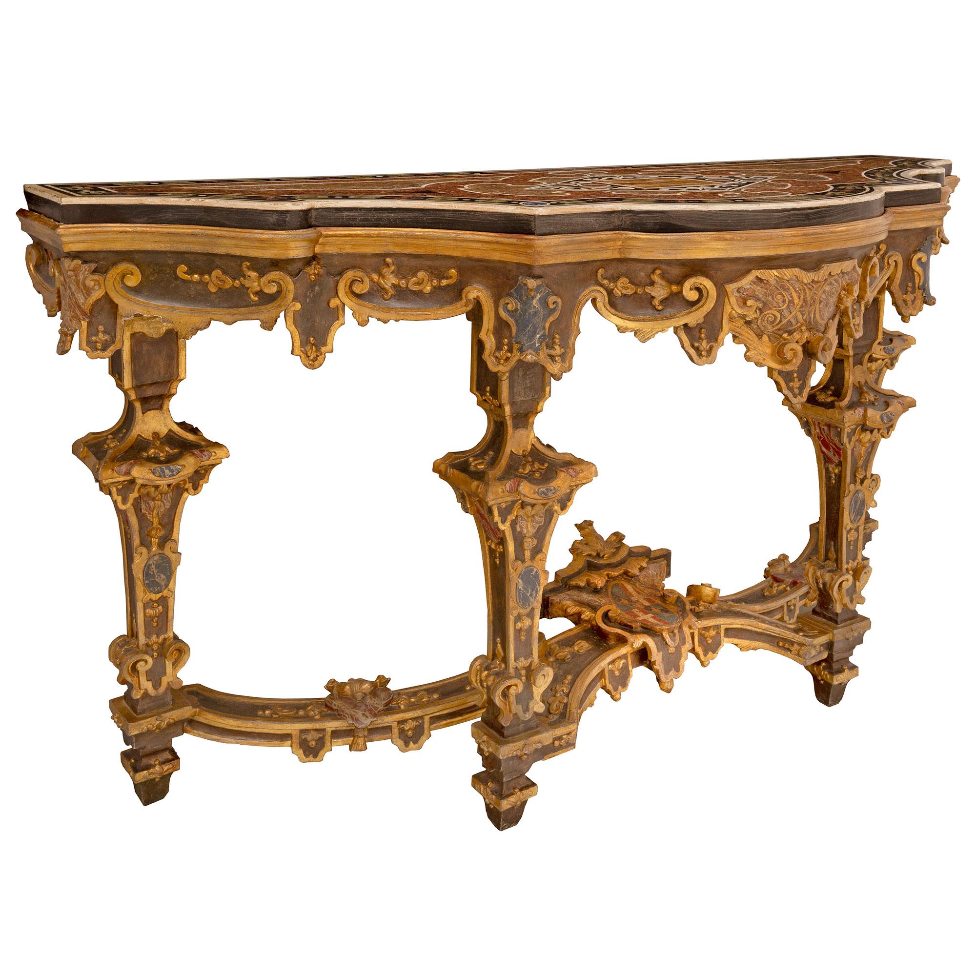 Patinated Italian Early 18th Century Louis XIV Period Console For Sale