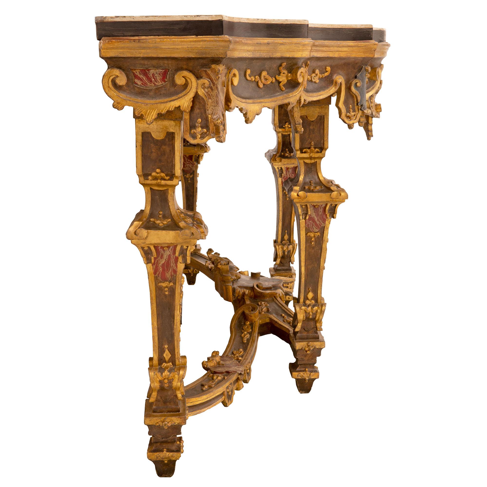 Patiné Console italienne du début du XVIIIe siècle d'époque Louis XIV en vente