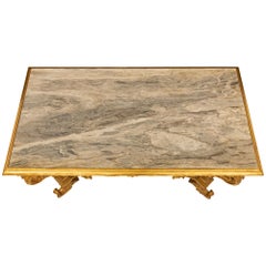 Italian Early 18th Century Louis XIV Period Giltwood and Marble Console