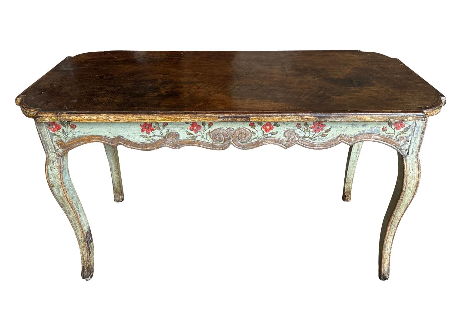Italian Early 18th Century Louis XV Style Console Table In Good Condition For Sale In Round Top, TX