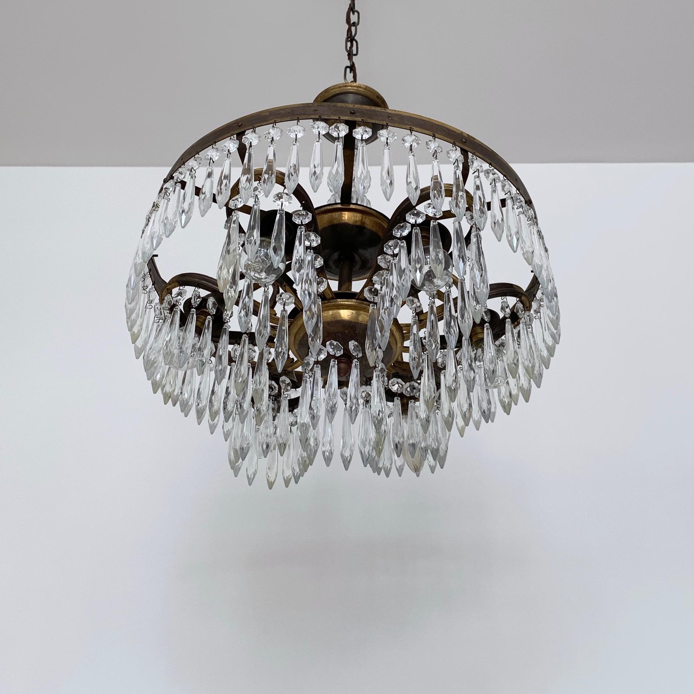 Italian Early 1900s Continental Waterfall Chandelier For Sale 5