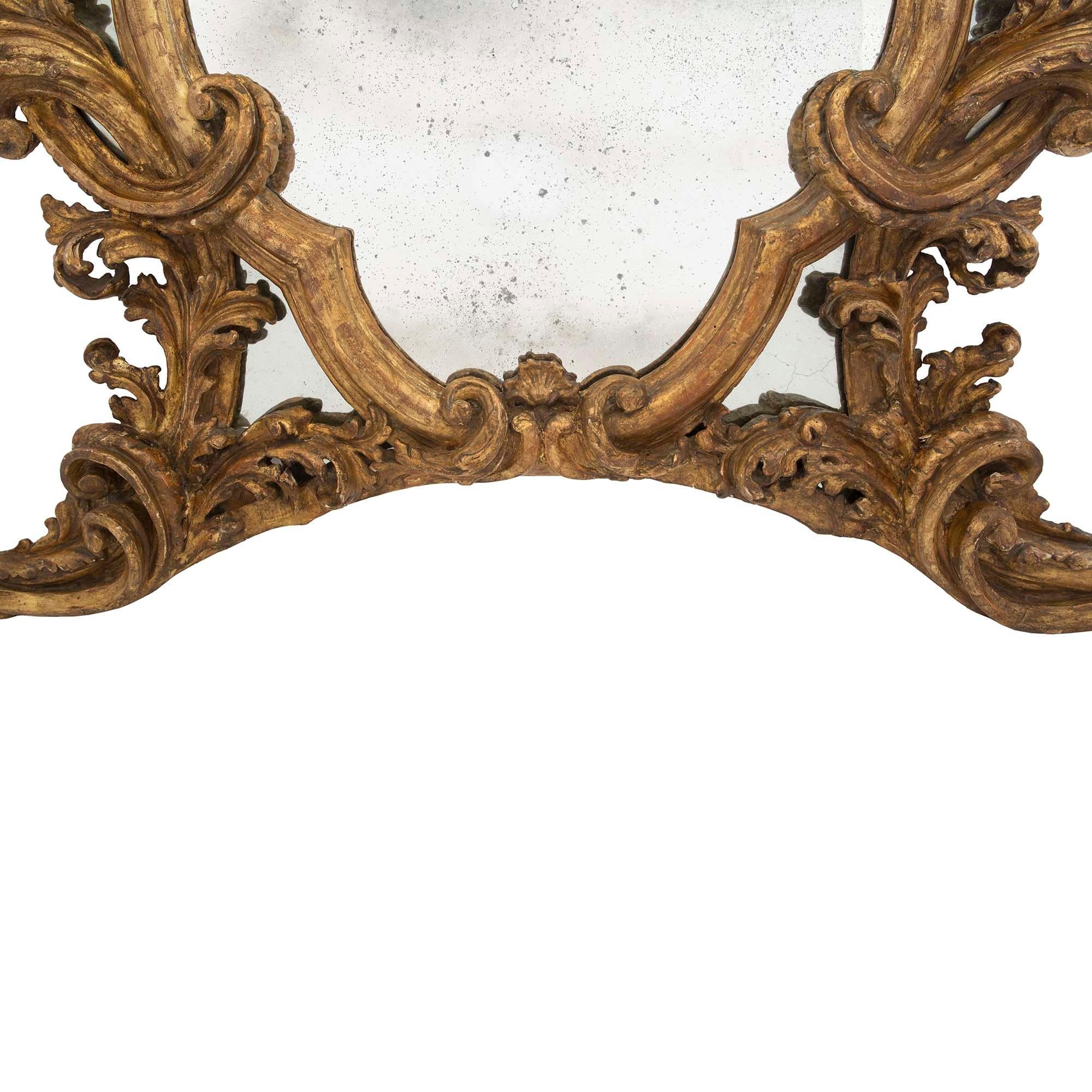 Italian Early 19th Century Baroque Double Framed Mecca Mirror For Sale 2