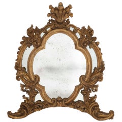 Italian Early 19th Century Baroque Double Framed Mecca Mirror