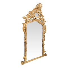 Italian Early 19th Century Baroque Giltwood Mirror