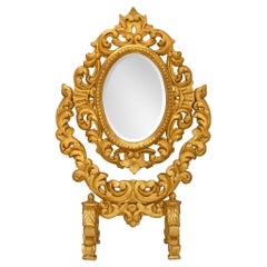 Miroir baroque italien du début du 19e siècle en bois doré