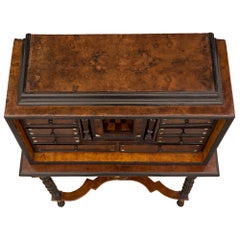 Italian Early 19th Century Baroque St. Walnut, Satinwood, Bone, and Ormolu Cabin