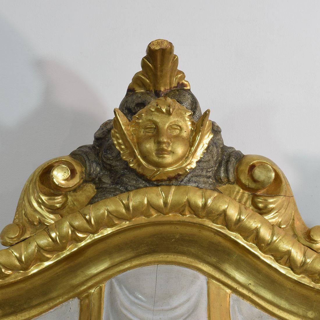 Italian Early 19th Century Baroque Style Giltwood Bed Crown/ Canapé 2