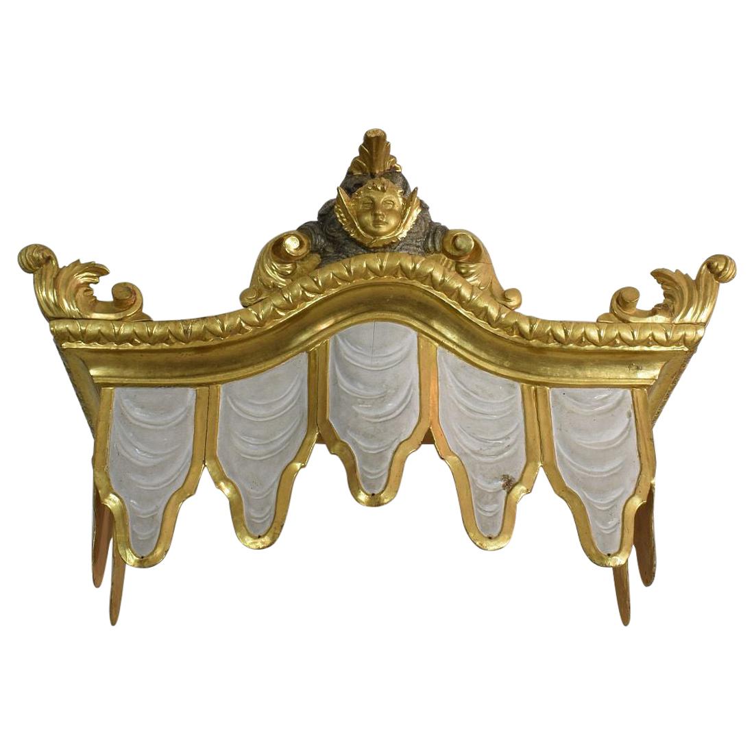 Italian Early 19th Century Baroque Style Giltwood Bed Crown/ Canapé