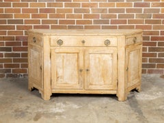 Italian Early 19th Century Bleached Credenza with Canted Sides Doors and Drawers