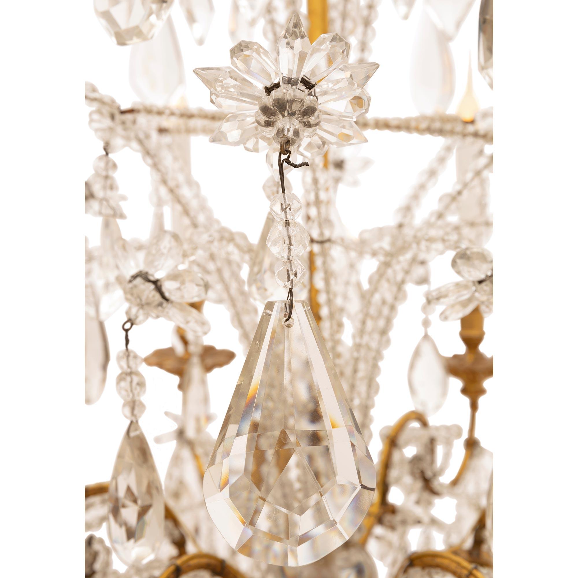 Italian Early 19th Century Crystal Chandelier from the Torino Region For Sale 2