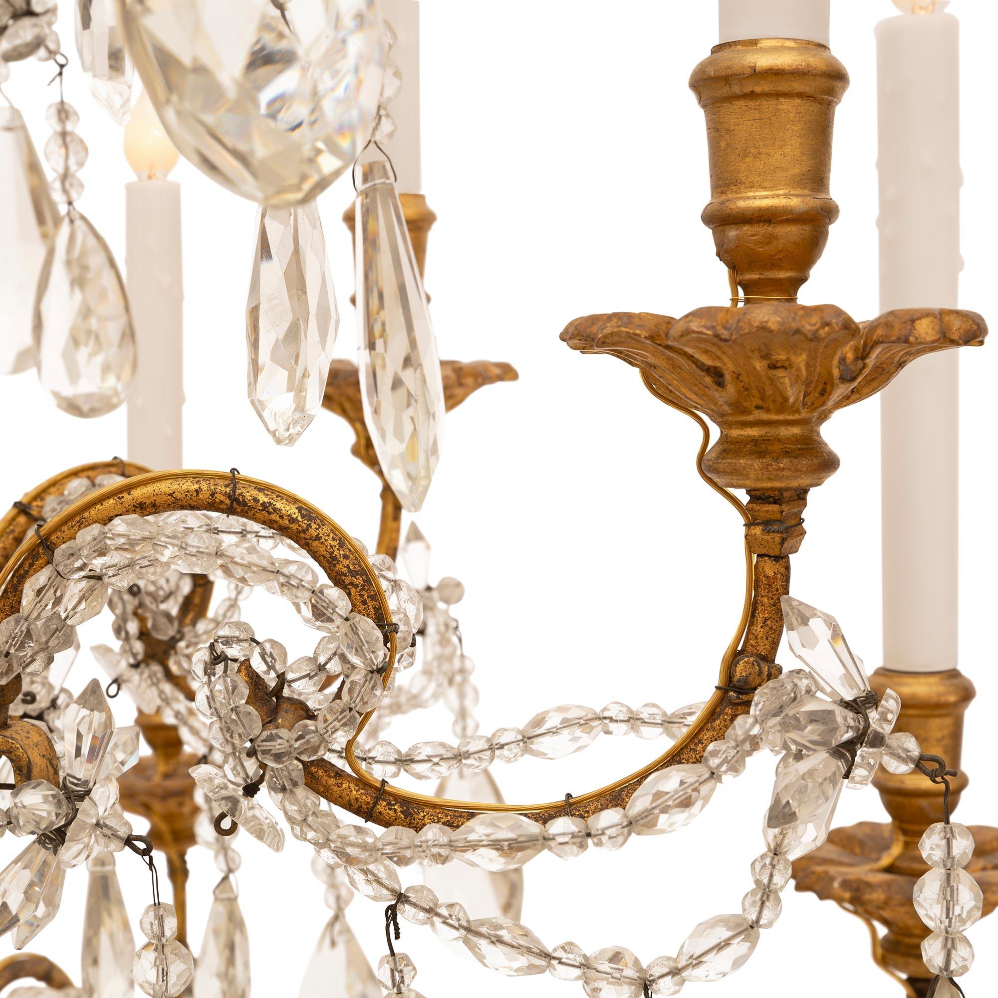 Italian Early 19th Century Crystal Chandelier from the Torino Region For Sale 3