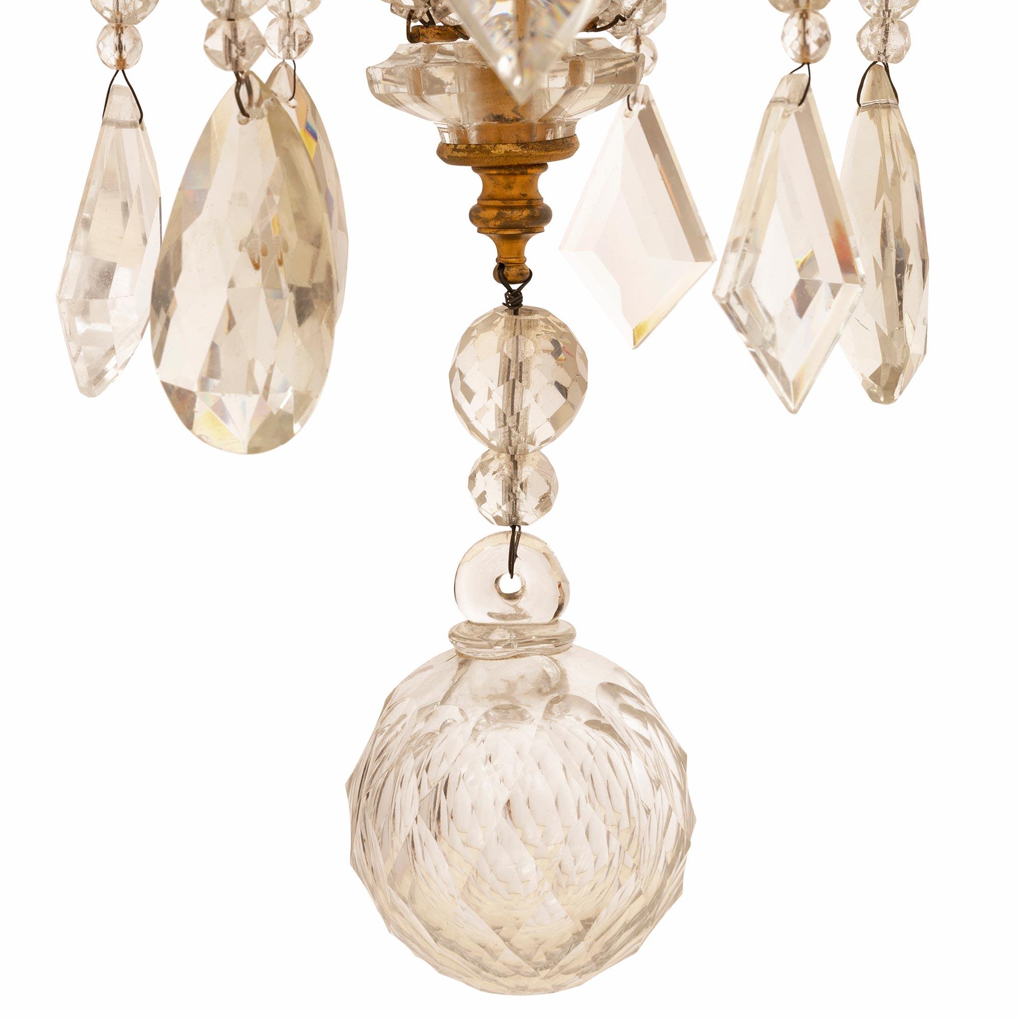 Italian Early 19th Century Crystal Chandelier from the Torino Region For Sale 4