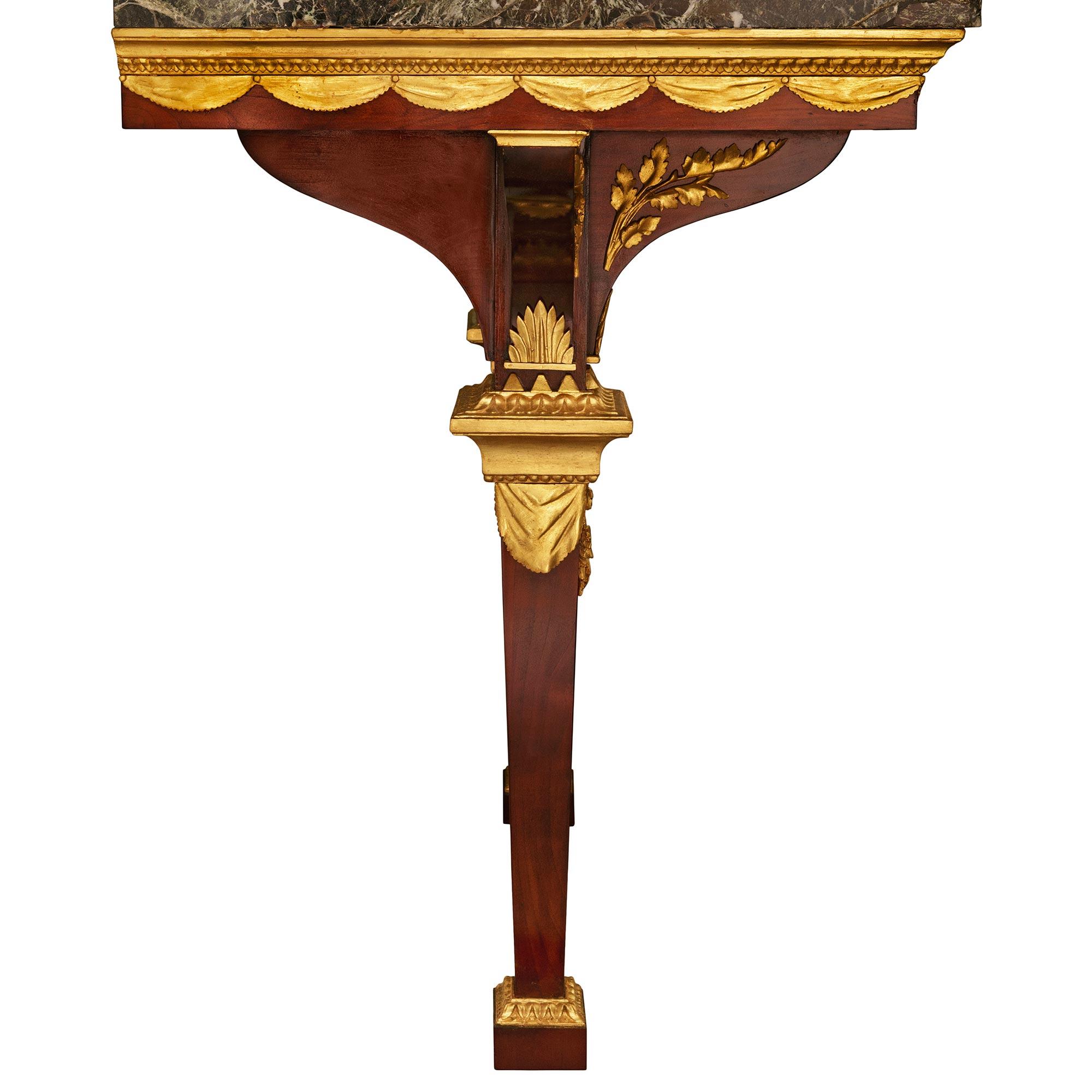 Italienische Empire Konsole und Spiegel aus Mahagoni und Giltwood aus dem frühen 19. (19. Jahrhundert) im Angebot