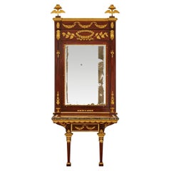 Italienische Empire Konsole und Spiegel aus Mahagoni und Giltwood aus dem frühen 19.