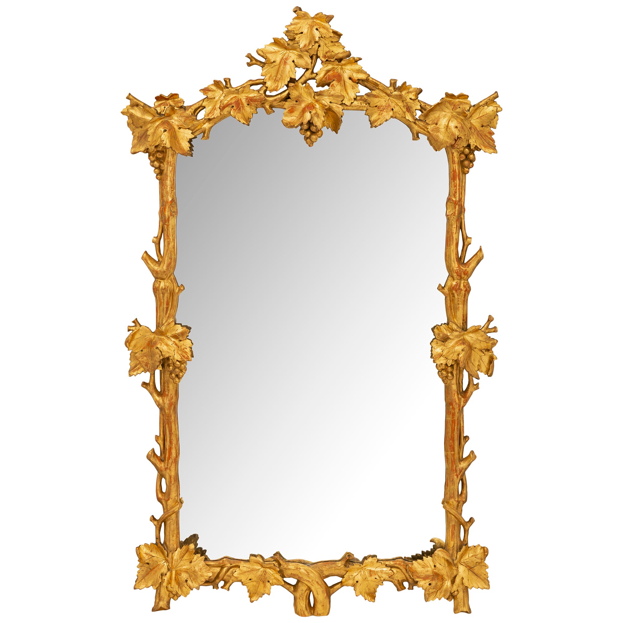 Italian Early 19th Century Giltwood Mirror with Original Mirror Plate For Sale