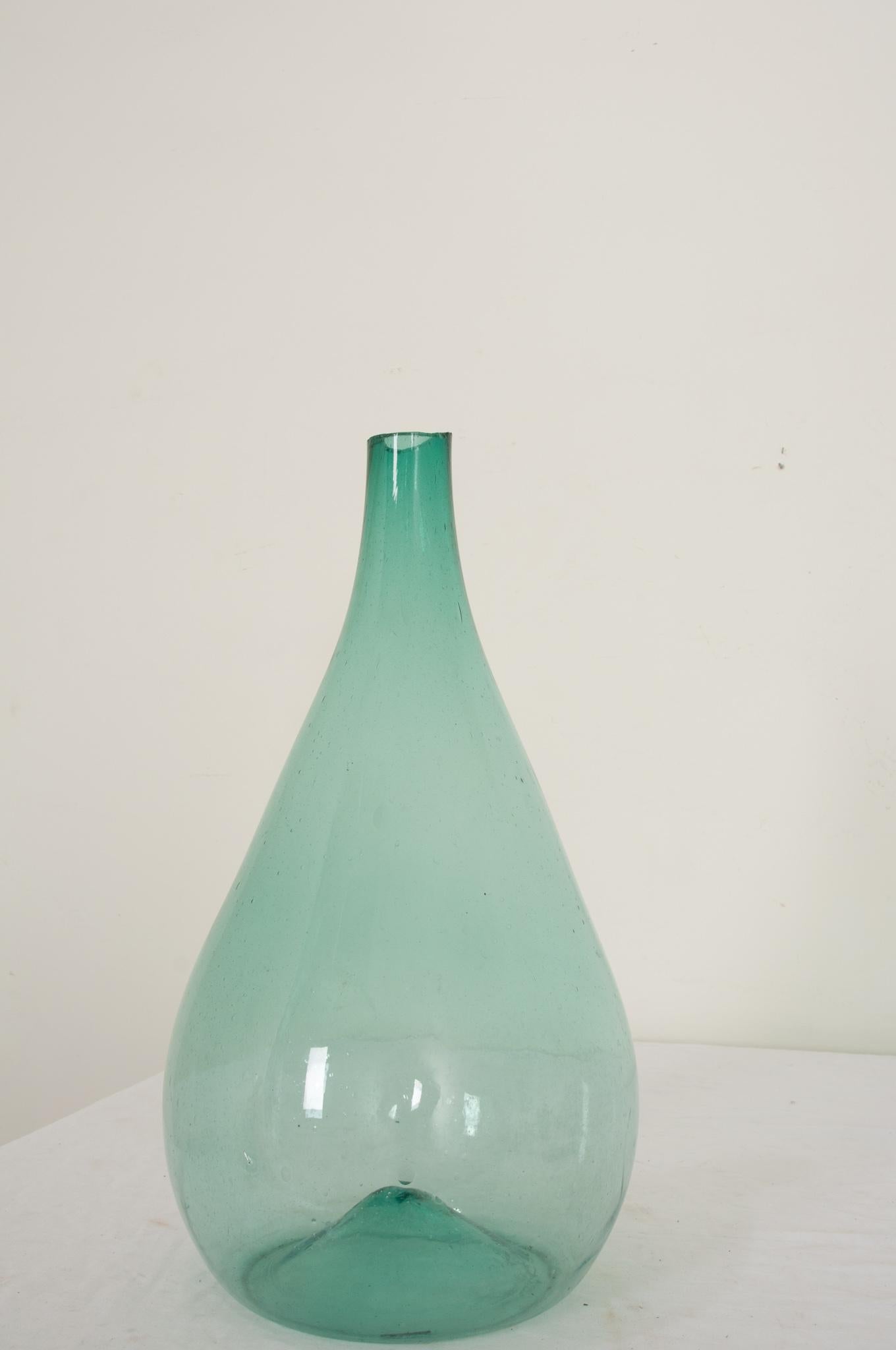 Hand-Crafted Italian Early 19th Century Hand Blown Glass Damigiana For Sale