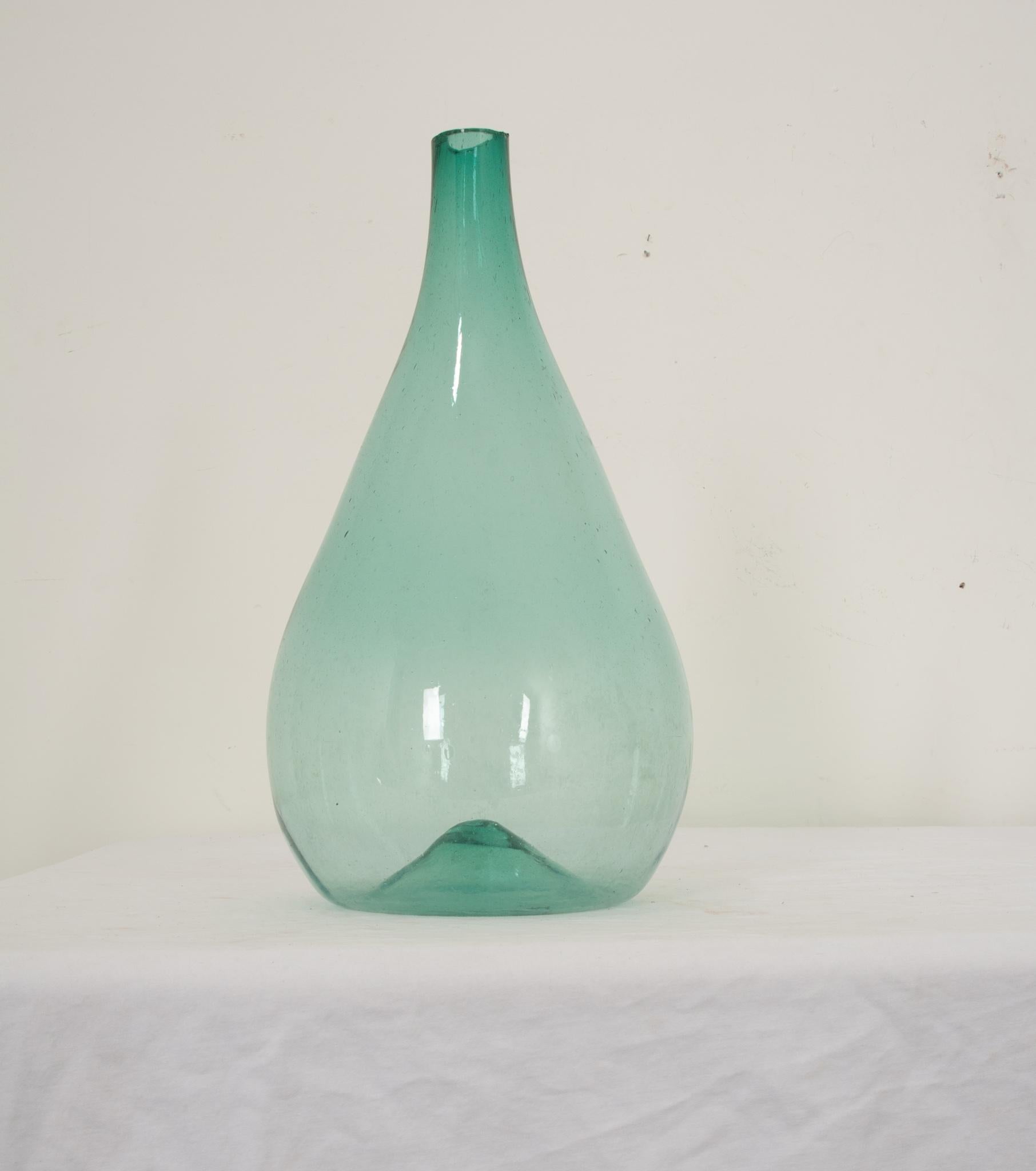 Italian Early 19th Century Hand Blown Glass Damigiana For Sale 1