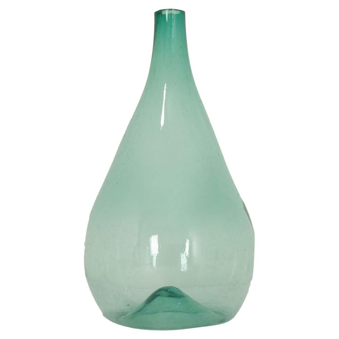 Italian Early 19th Century Hand Blown Glass Damigiana For Sale