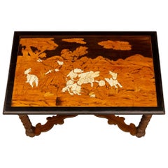 Italian Early 19th Century Louis XIV St. Walnut and Fruitwood Center Table