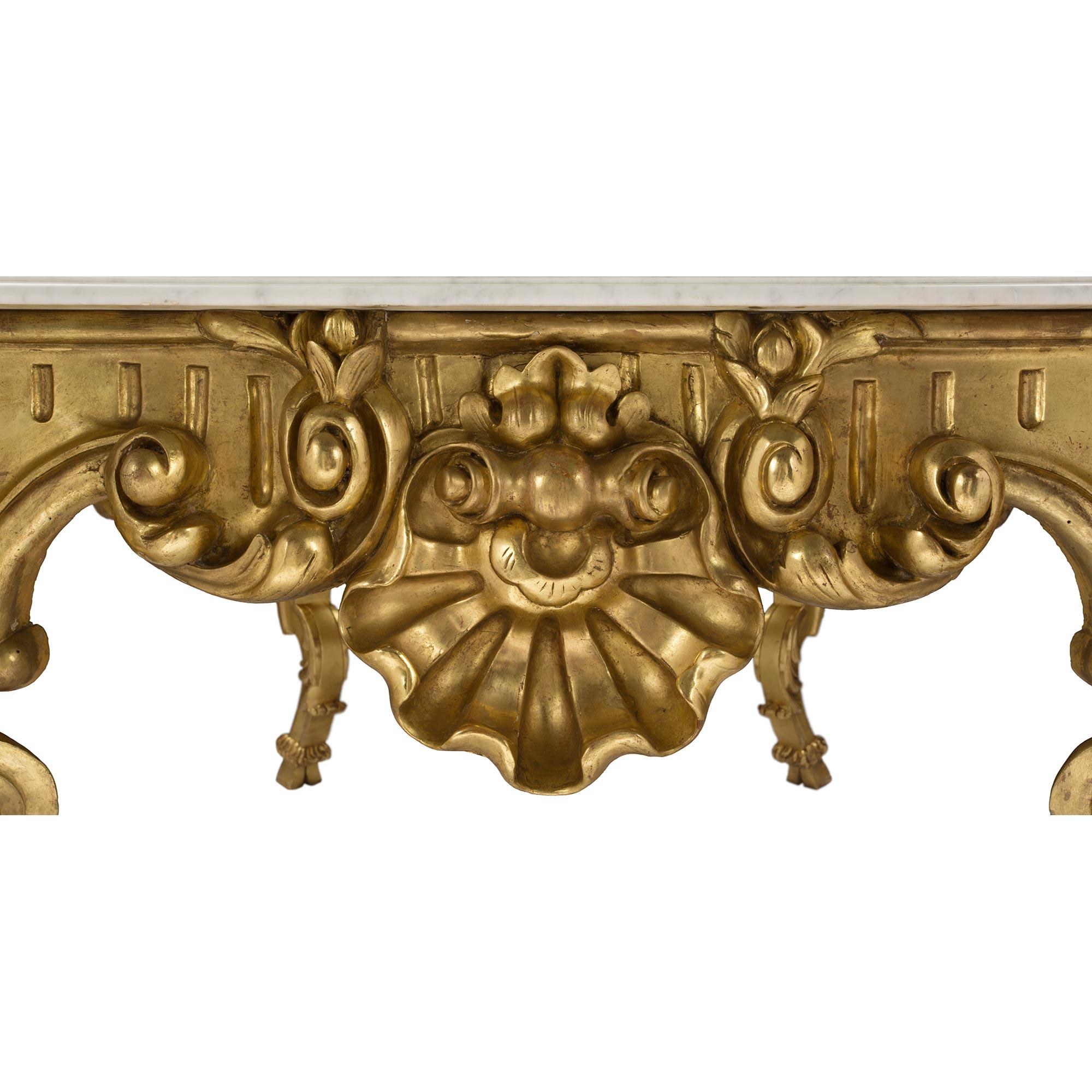 Italian Early 19th Century Louis XV St. Giltwood Center Table For Sale 2