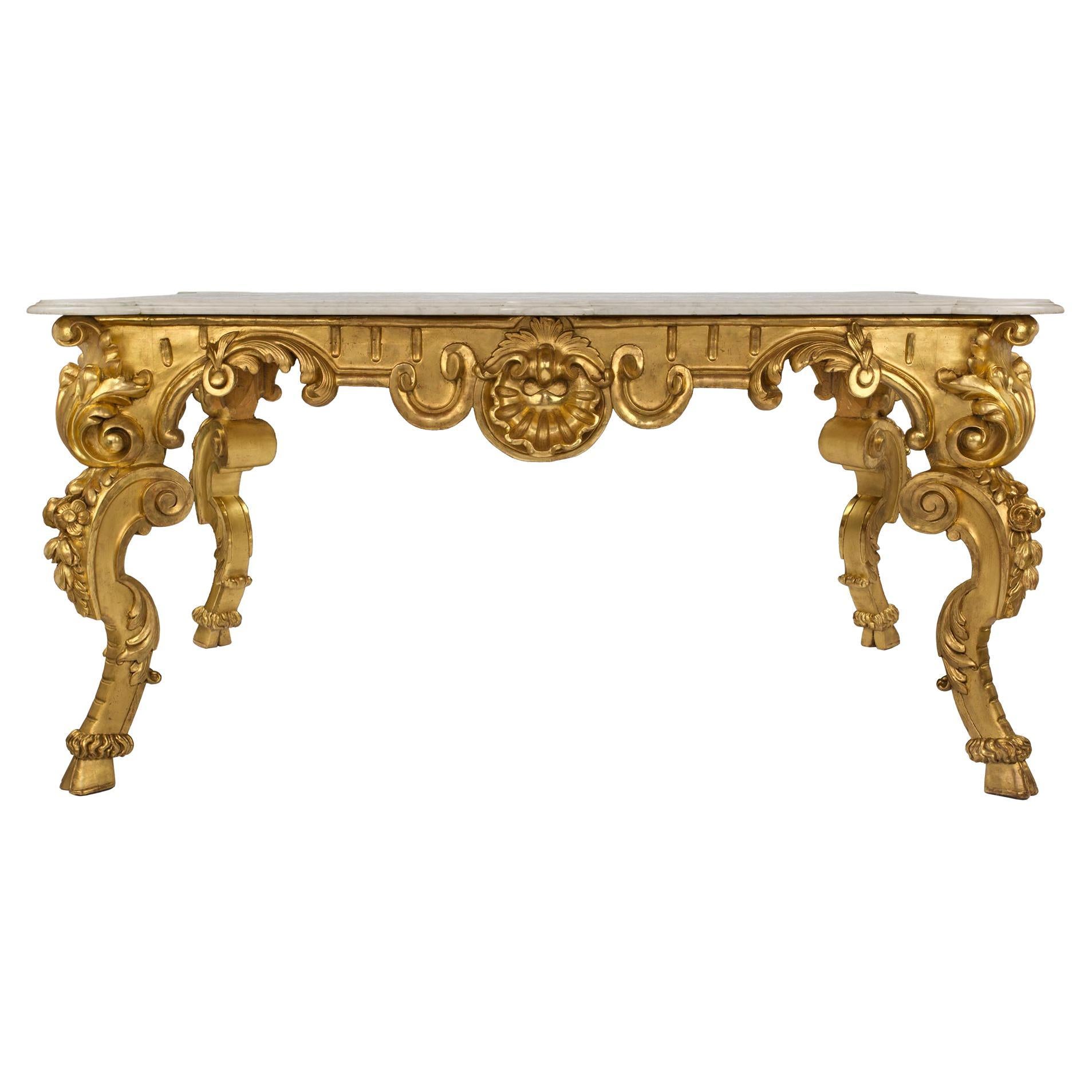 Italian Early 19th Century Louis XV St. Giltwood Center Table