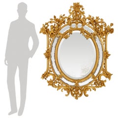 Italian early 19th century Louis XV st. Giltwood mirror