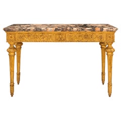 Console italienne sur pied du début du XIXe siècle de style Louis XVI