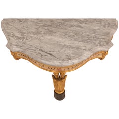 Italian Early 19th Century Louis XVI St. Giltwood and Marble Console