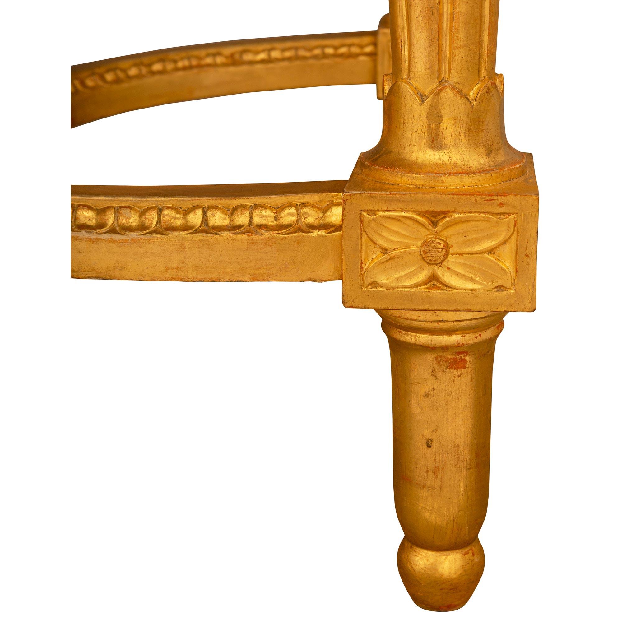 Consolle in marmo Luigi XVI st Giltwood Rosso Verona dell'inizio dell'Ottocento italiano in vendita 4
