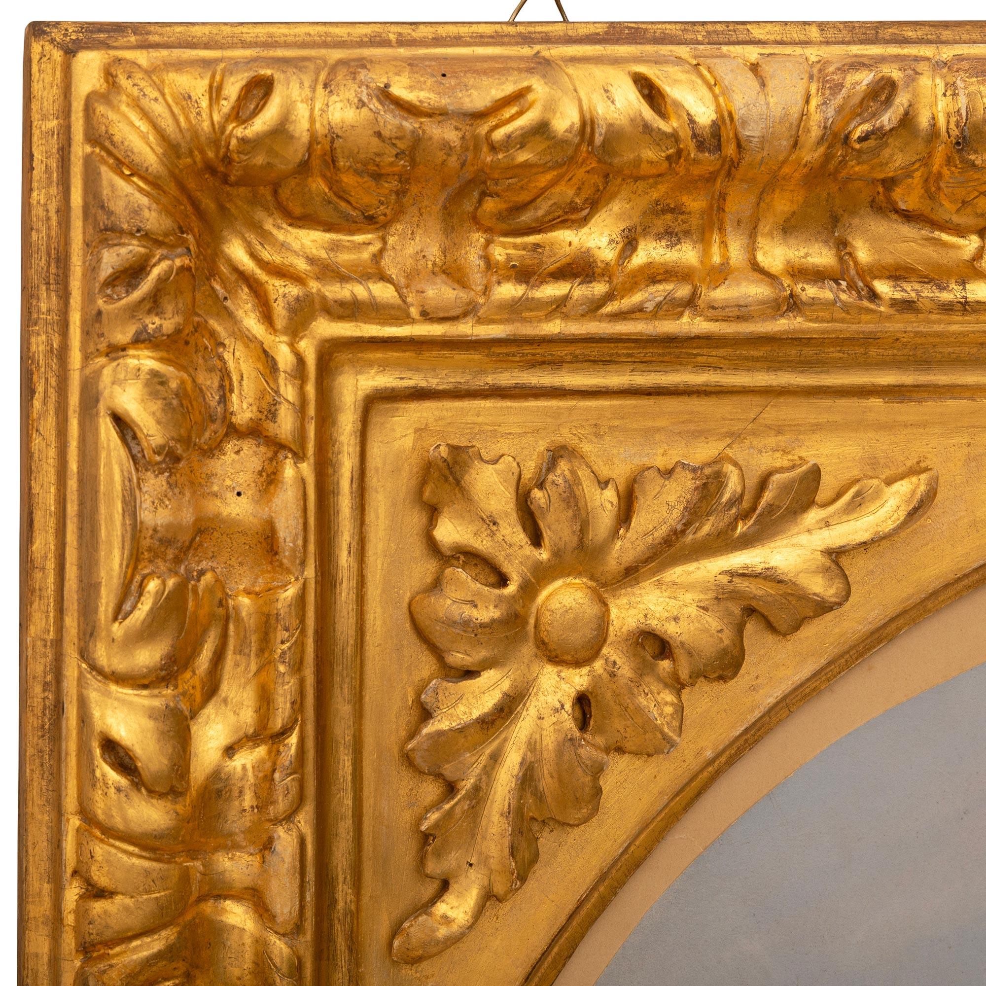 19th Century Italian early 19th century Louis XVI st. Gouache with Giltwood painting For Sale