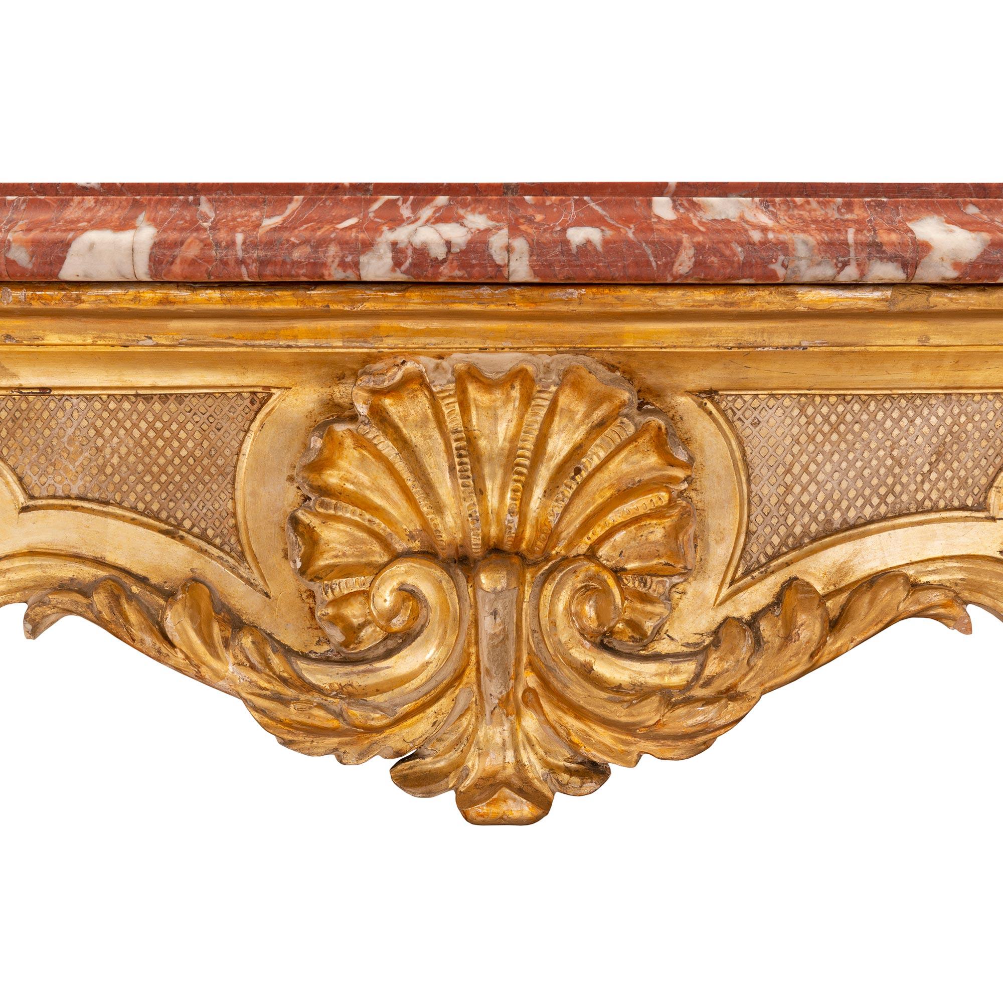 Italian Early 19th Century Mecca, Patinated, and Veneered Marble Center Table For Sale 1