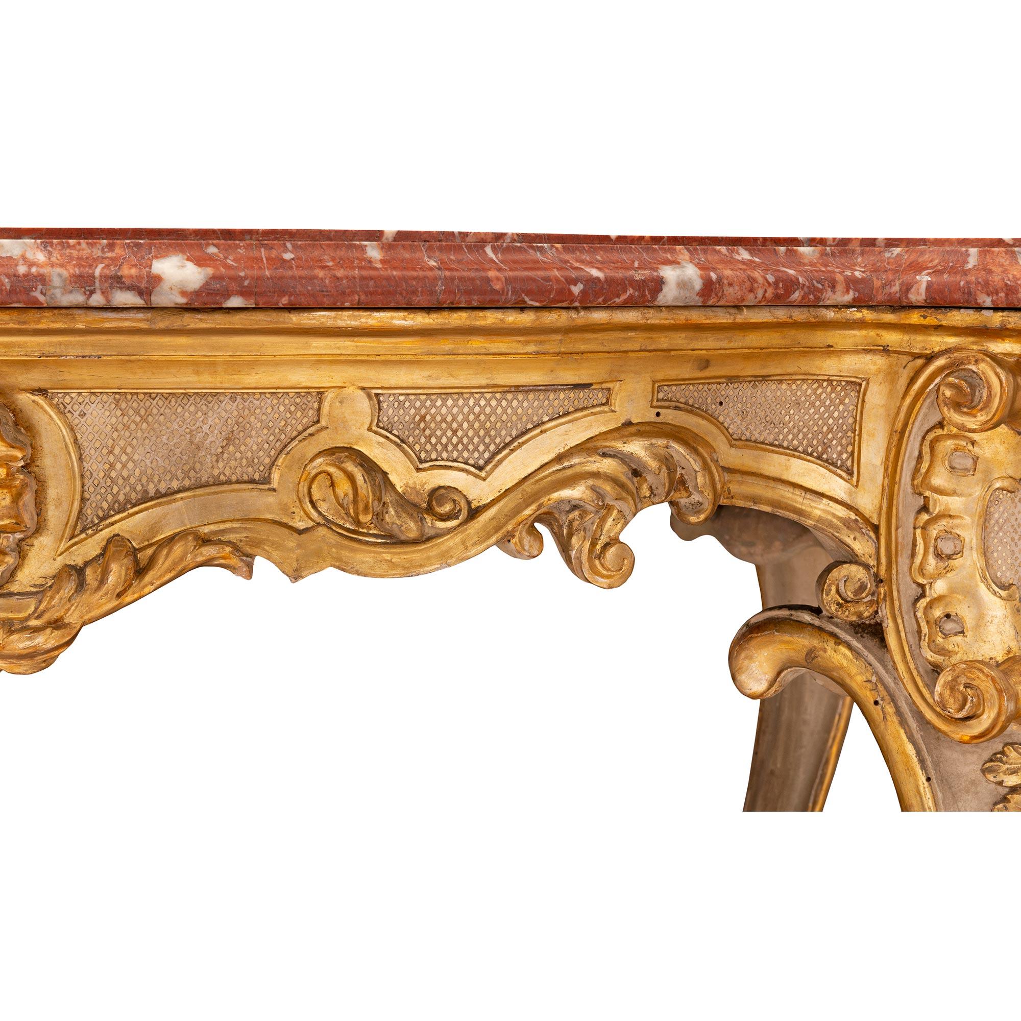 Italian Early 19th Century Mecca, Patinated, and Veneered Marble Center Table For Sale 2